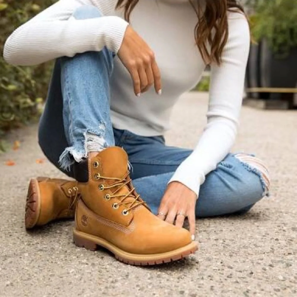 Timberland leather waterproof Wheat Nubuck Ankle Work Boots - Tan GUC 9 6-Inch Premium Waterproof Boots Wheat Nubuck GS – WOODstack main image 4
